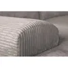 A close-up view of a gray corduroy sofa armrest. Produktbild-Vorschau