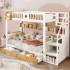 Etagenbett 90x200cm Kinderbett (Ohne Matratze) mit Treppe Produktbild-Vorschau 3