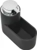 A black soap dispenser with a silver pump mechanism sits in a black organizer tray. Produktbild-Vorschau
