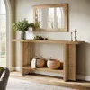 A console table with items on it, placed in a room with a large window. Podgląd zdjęcia produktu