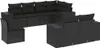 vidaXL 8-tlg. Garten-Sofagarnitur mit Kissen Schwarz Poly Produktbild-Vorschau 1