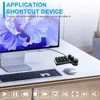 A computer keyboard, mouse, and a shortcut device are placed on a desk in front of a computer monitor. Náhled obrázku produktu