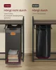 Comparison of two laundry baskets, one with a plastic base and one without, showing the difference in how they hang. Produktbild-Vorschau
