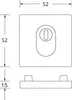 Kernziehschutz Rosette PZ Edelstahl ø 52x12mm außen eckig - Produktbild-Vorschau 2