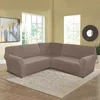 (Taupe) 5-Sitzer-Sofabezug aus Samt in L-Form Elastischer Produktbild-Vorschau 5
