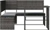 vidaXL Gartensofa in L-Form mit Tisch und Kissen Grau Poly Produktbild-Vorschau 3