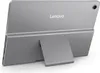 The back of a silver Lenovo tablet with a kickstand. Produktbild-Vorschau