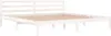 A white bed frame with wooden slats. Voir les images du produit