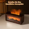 A decorative electric fireplace with a flame effect, placed on a table. Produktbild-Vorschau