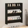 vidaXL Scarpiera a muro nera 80x18x90 cm in materiale Anteprima dell’immagine prodotto 2