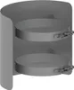 Ø 150 mm Ofenrohr Strahlungsschutz - 25 cm - gussgrau Produktbild-Vorschau 1