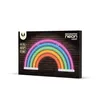 The product is a decorative neon light in the shape of a rainbow, shown on its packaging. Produktbild-Vorschau