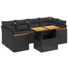 Design 7-tlg. Garten-Sofagarnitur mit Kissen Schwarz Poly Produktbild-Vorschau 2