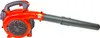 A side view of an orange and gray leaf blower against a white background. Produktbild-Vorschau