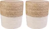 Lot de 2 Poufs - HOME DECO FACTORY - Tressés - Beiges Voir les images du produit 1
