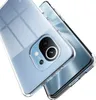 A clear protective case is shown on a smartphone, highlighting the phone's camera module. Produktbild-Vorschau