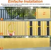 Collage showing the installation steps of a privacy screen. Produktbild-Vorschau