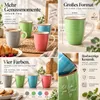 8er Set Kaffeetassen 360 ml – Bunte Keramik Kaffeebecher Produktbild-Vorschau 5