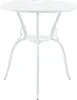 A white cast aluminum bistro table with a decorative top and three legs, shown against a white background. Náhled obrázku produktu