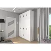 Drehtürenschrank ELENA 4D Weiß mit schwarze Griffe - Produktbild-Vorschau 8