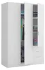 3-türiger Kleiderschrank - Weiß, für Schlafzimmer 52x121 cm Produktbild-Vorschau 4