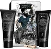 A gift set for men with grooming products and a multi-tool, presented in a vintage-style illustration. Náhled obrázku produktu