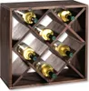 A wooden wine rack filled with bottles of white wine. Anteprima dell’immagine prodotto