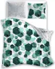 A bedding set with a geometric hexagonal pattern in shades of green and teal, with some pillowcases shown. Podgląd zdjęcia produktu