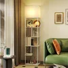 HOMCOM Stehlampe Stehleuchte mit Regalen einstellbare Produktbild-Vorschau 2