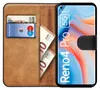 A book-style phone case with slots for cards and cash, showing a smartphone inside. Anteprima dell’immagine prodotto