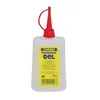 A white plastic bottle of oil with a red cap and spout, featuring a yellow label with product information. Produktbild-Vorschau