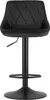 A black velvet bar stool with a black metal frame is shown against a white background. Voir les images du produit