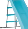 A close-up view of a blue plastic slide with a gray metal ladder structure. Náhled obrázku produktu