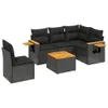 vidaXL 6-tlg. Garten-Sofagarnitur mit Kissen Schwarz Poly Produktbild-Vorschau 1