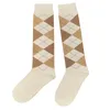 Damen Kniestrümpfe Schottenmuster Creme und Camel Größe Produktbild-Vorschau 1