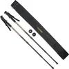 A pair of trekking poles and their accessories are laid out on a white background. Produktbild-Vorschau