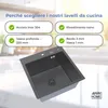 ANW HOME Lavello cucina 46x45 cm nero acciaio inox 304, 1 Anteprima dell’immagine prodotto 3