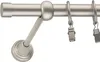 A close-up view of a curtain rod with attached rings and clips. Podgląd zdjęcia produktu