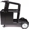 A black metal welding cart with wheels, shown from the side against a white background. Produktbild-Vorschau