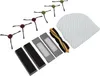 A collection of replacement parts for a robot vacuum cleaner, including brushes, filters, and a mop cloth, laid out on a white background. Anteprima dell’immagine prodotto
