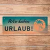 Wir haben Urlaub Metallschild mit Sonnenaufgang und Palmen Produktbild-Vorschau 6