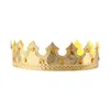 A golden crown with orange jewels, isolated on a white background. Produktbild-Vorschau