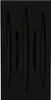 A black acoustic panel with five vertical, elongated oval cutouts, revealing a textured dark gray interior. Podgląd zdjęcia produktu