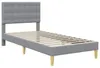 vidaXL Rama łóżka z zagłówkiem jasnoszara 90 x 190 cm Podgląd zdjęcia produktu 3