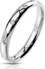 Damen Ring Edelstahl Zirkonia Kristalle Herren Stapelring Produktbild-Vorschau 1