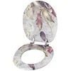 A toilet seat and lid with a feather pattern. Produktbild-Vorschau