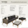 tectake® Rattan Lounge Konstanza mit Aluminiumgestell Produktbild-Vorschau 5