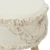 Runder Hocker im Boho-Design – ø 30 x 41 cm – Holzbeine und Produktbild-Vorschau 3