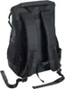 The back view of a black backpack is shown against a white background. Produktbild-Vorschau