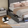 Lit tapissier INONEFT 140x200 cm avec LED et USB, lit Voir les images du produit 10